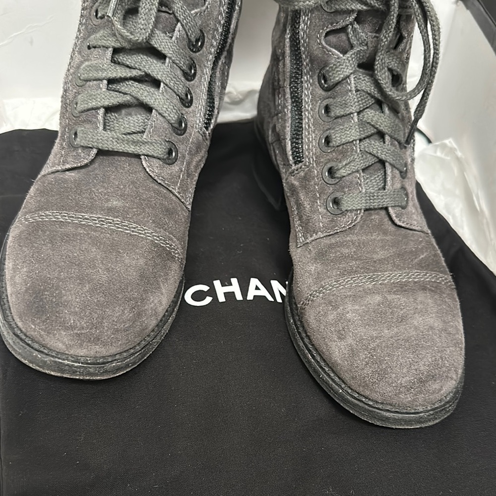 100% AUTHENTIC CHANEL Gray Women’s Boots - Picture 11 of 16